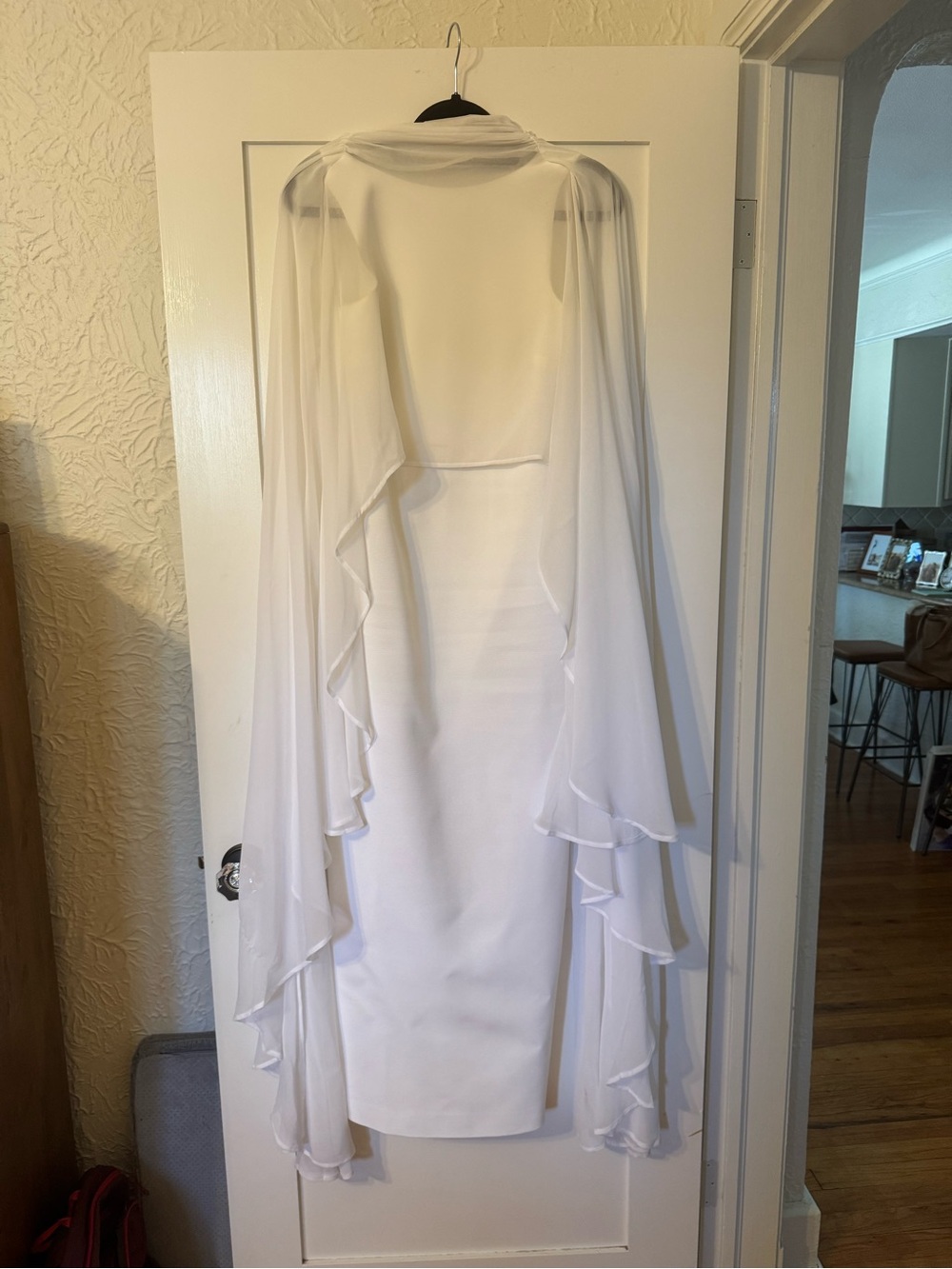 ASOS White Sheer Cape Maxi Dress